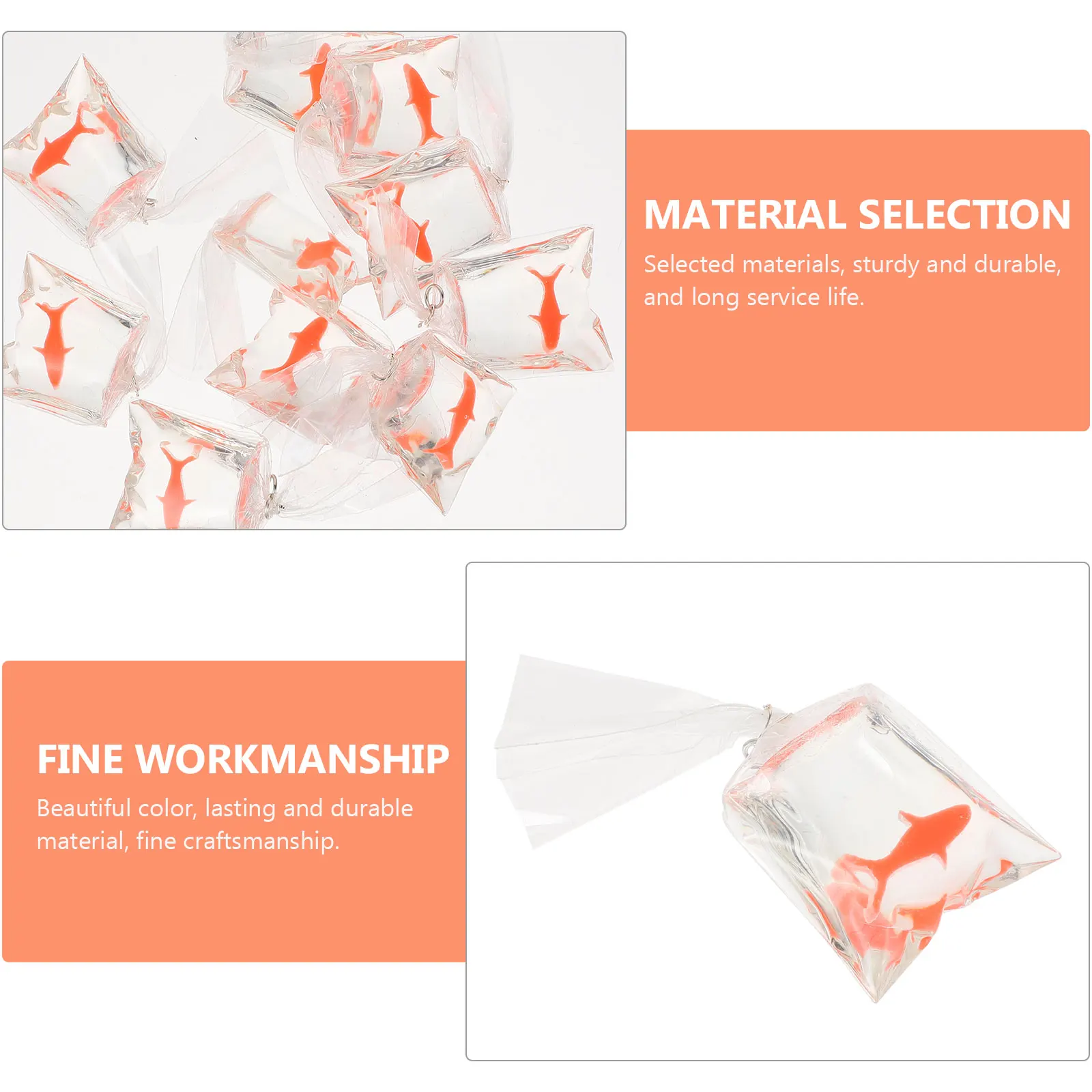 

10 Pcs Goldfish Water Bag Pendant Jewelry Making Parts DIY Earring Pendants Ocean Accessories Plastic Women's