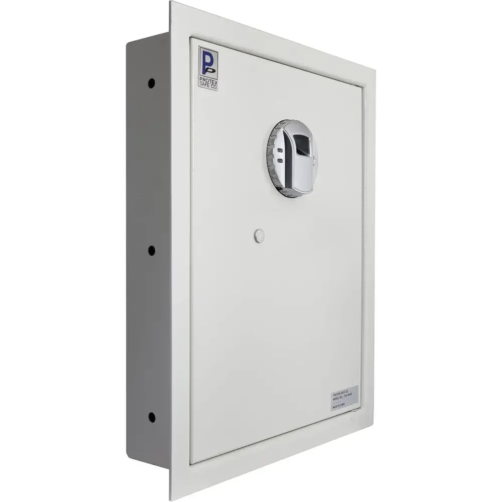 Fingerprint Wall Safe - Burglary-Resistant, Digital Electronic Lock, Soft Interior, Auto-Opening Door, 2 Removable Shelves