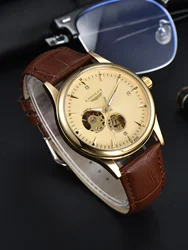 LONGLUX Automatic Watch Elegant Style Wholesale Mechanical Wristwatches Skeleton Rome Waterproof Mens Watch Men Gift