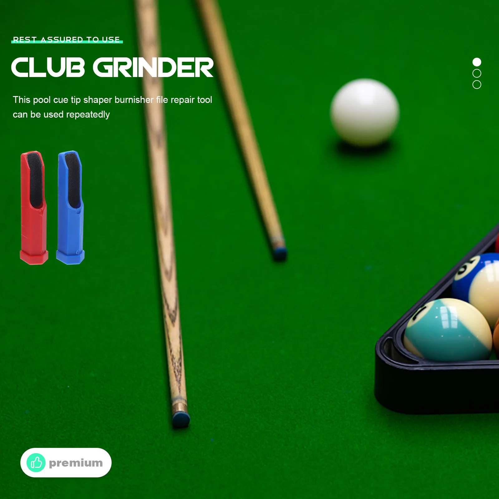 

2Pcs Billiard Cue Tip Plastic Shaper Burnisher File Repair Tool for Pool Stick Cue Tip Maintenance Plastic Trimmer