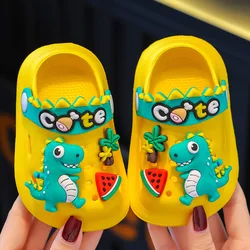 Summer Aged 0-4 Children Slippers Cute Cartoon Dinosaur Baby Sandals For Boys Girl Flip Flops Non-Slip Toddler Kids Garden Shoes