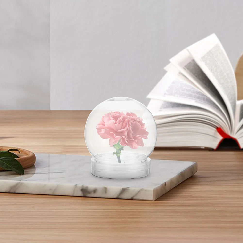 

7Pcs DIY Snow Globe Transparent Pc Screw Cap Creative Winter Scene Projects Water Glitter Decorations