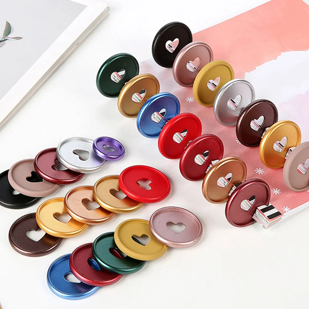 Discos para Notebook Heart Binding Buckle, Placa Redonda, Design Planner Tools, Large Notebooks Buckles Binder, Abs, 20 pcs