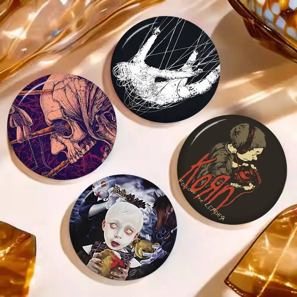 Rock Band K-KornS 58mm Animals Funny Brooches Badge Backpack Clothes Gift Accessory