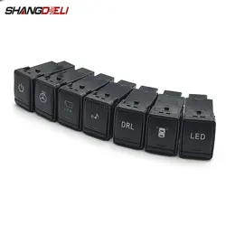 1Pc Car LED DRL Light Radar Power On Off Camera Mirror Switch Button For nissan XTRAIL T32 rogue QASHQAI J11 Serena C26 C27