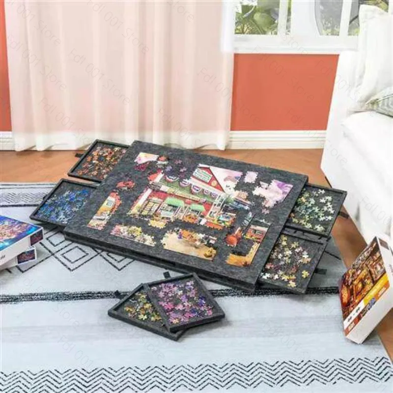 1500-Piece Puzzle Board 90x63x4.2cm Workbench Adult Edition Puzzle Mat Board Felt Shelf Storage Tool