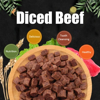 Diced Beef Particles Appetising Digestive Nutritious Delicious Chewy Training Rewards for Adult Dog Puppies Premium Beef Snack 3