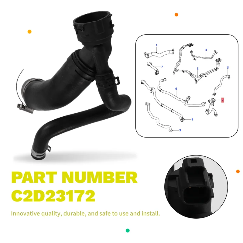 C2D23172 C2D6360 C2D20066 Lower Engine Coolant Radiator Hose For Jaguar XJ 5.0 Superchargers