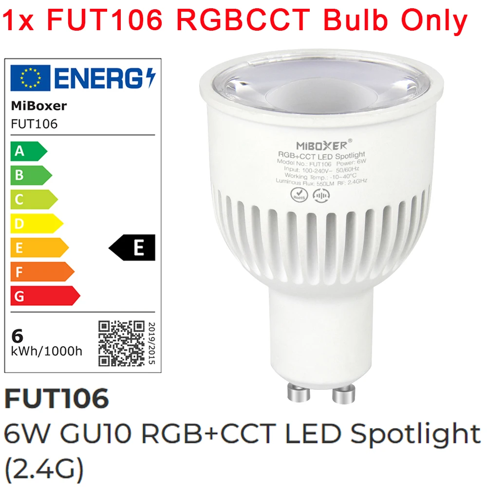 MiBoxer 2.4G RF LED-lamp MR16 GU10 E14 E27 LED-lamp 4W 5W 6W 9W 12W RGB + CCT LED-spotlamp Draadloze afstandsbediening WiFi APP-bediening