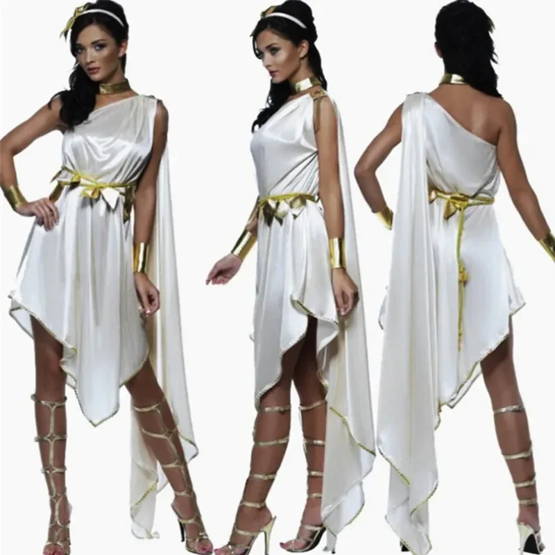 

CosplayWhite sexy Greek goddess costume adult women's Halloween carnival party ancient Greek goddess loose irregular fancy dress