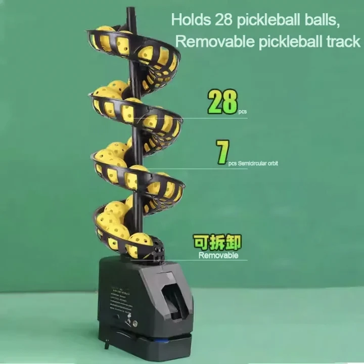 Portable High-Capacity Automatic Electronics Tennis Training Equipment Multi-Angle Adjustment Pickleball Launcher