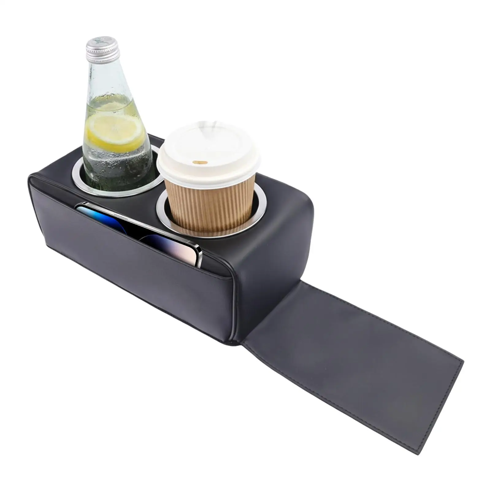 Cup Holder For Car Modern Leather Storage Couch Drink Holder Car Backseat Organizer For Cell Phone Snack Remote Water Bottle