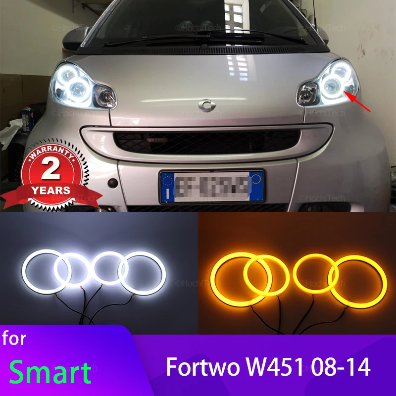 Switchback Cotton Light Rings DRL LED Angel Eyes Kit For Brabus Smart Fortwo W451 Mk2 2008-2014 Cars Headlight Retrofit