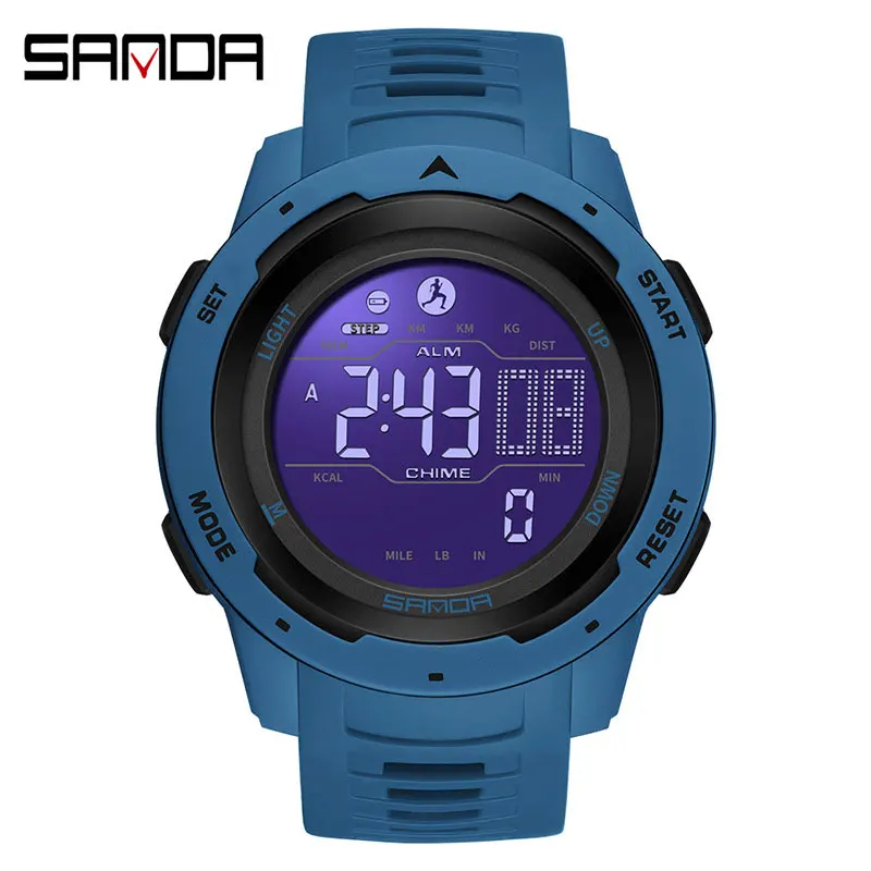 SYNOKE Digital Watch for Men\'s Green Sports Watch Fashion Casual Waterproof Luminous Electronic Watchwrist Simple Design Clock