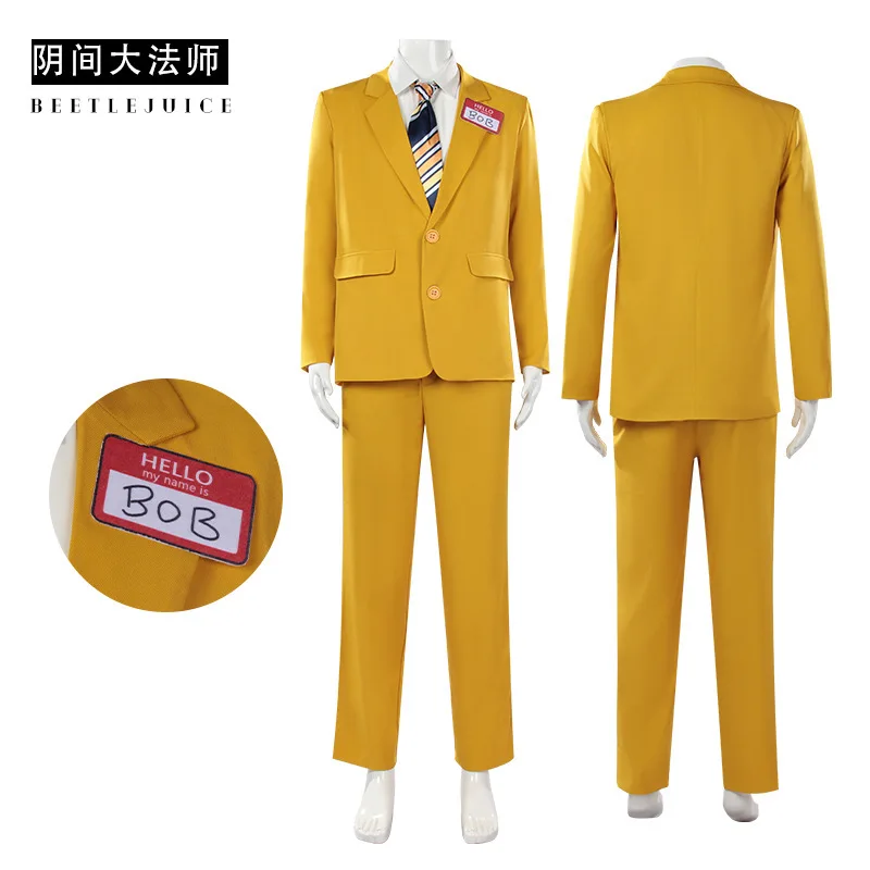 Costume cosplay BOB del film Abito uniforme BOB con cravatta per uomo Vestito di carnevale travestimento di Halloween