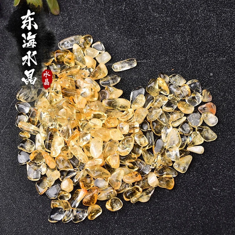 Natural Brazilian Citrine Yellow Quartz Crystal Stone Rock Polished Raw Stone Gravel Specimen Minerals Demagnetization Stone