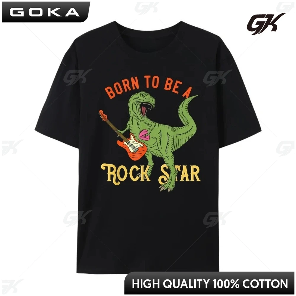 

Born To Be A Music Legend Prehistoric Creatures Graphic Printed T Shirt Oversize Man Tops & Tees National Flag Day