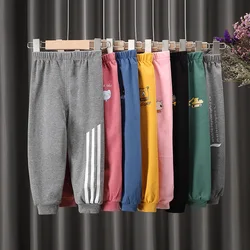 New 100% Cotton Autumn Children Boys Sweatpants Elastic Waist Cartoon Pattern Letter Kid Baby Boys Jogger Pants Little Boy Pants