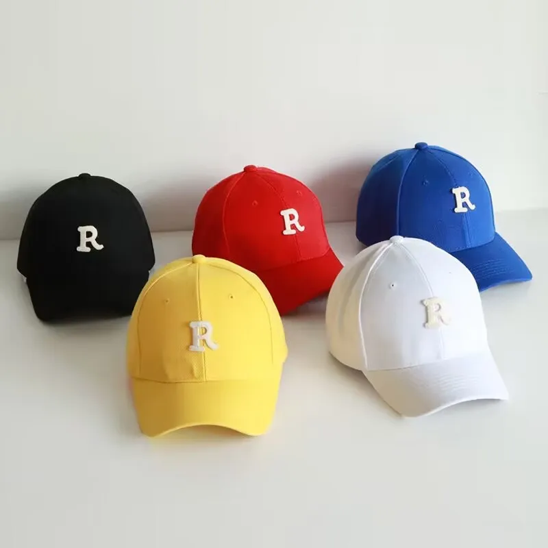 

Children's hat tide spring and summer thin section boys and girls sunscreen hat baby sun shield cap letter R sun hat