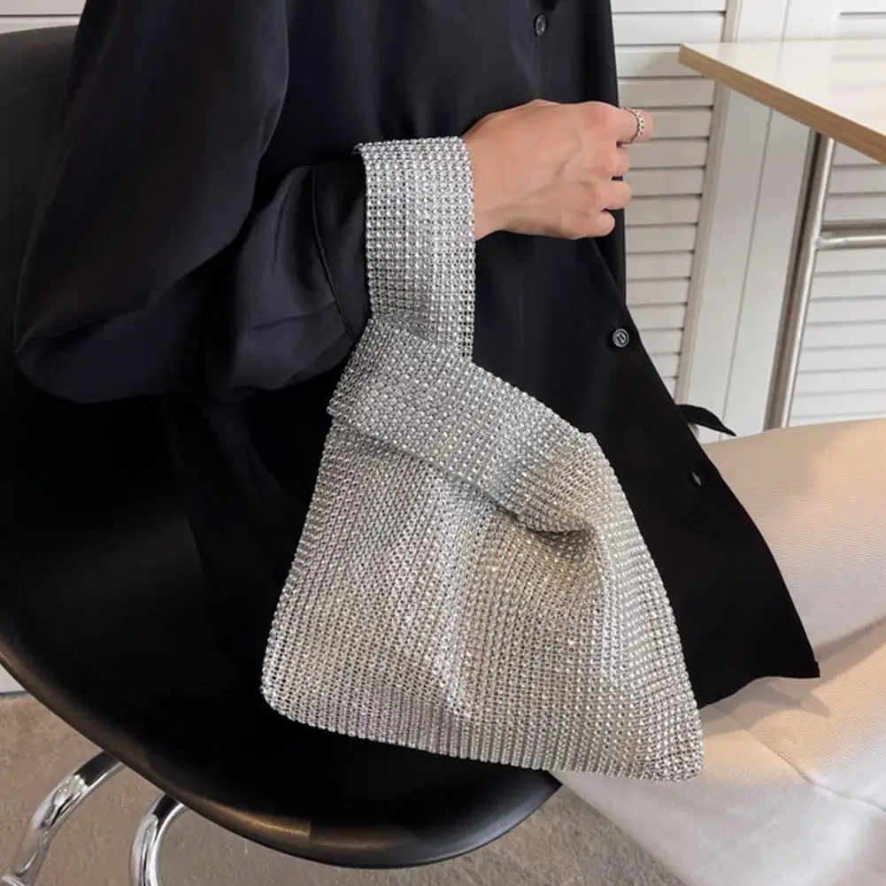 Fashion Simple Dinner Bag New Fashion Rhinestone Dinner Bag Personality Rhinestone Bag Handbag Simple Evening Tote Bags