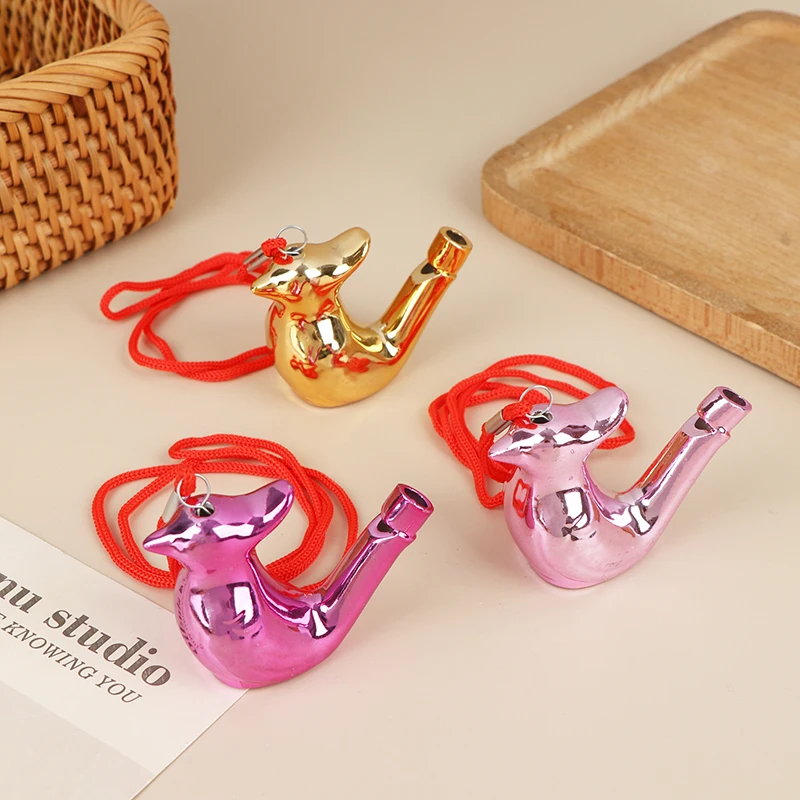 Coloured Electroplated Water Bird Whistle Funny Musical Instrument Kids Bathtime Toys Girls Boys Early Learning Educational Toy