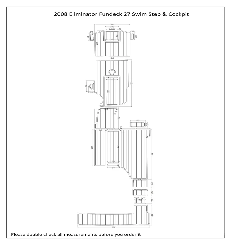 

2008 Eliminator Fundeck 27 Swim Step Cockpit Boat EVA Foam Teak Deck Floor Pad