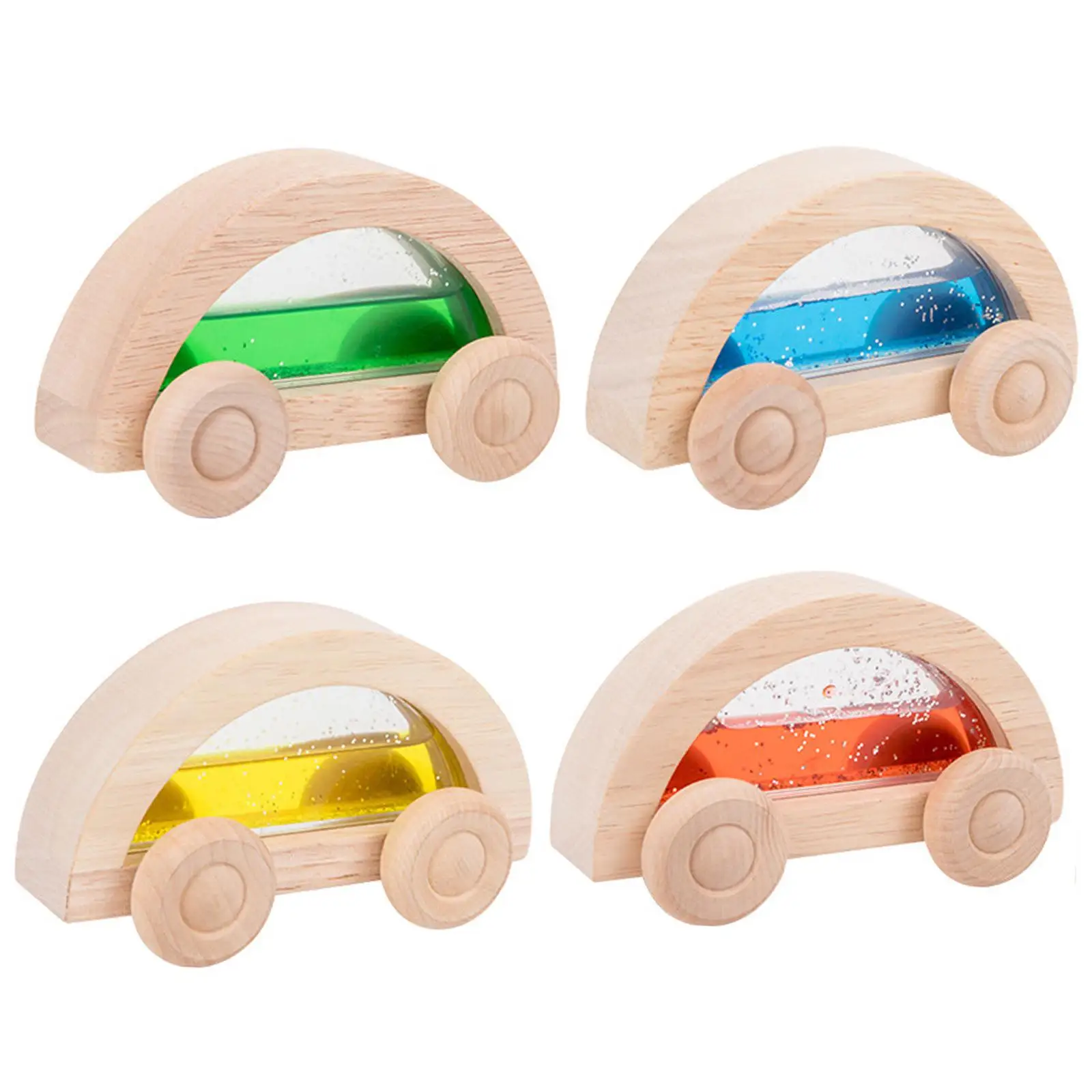 4x giocattoli in legno per bambini in legno per auto in legno per la prima educazione, vacanze, compleanni