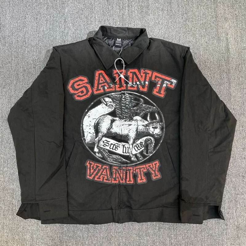 

SAINT VANITY Windproof Zipper Jacket Coat Mens Womens Outdoor Winter Warm Zip Up Coats with Pockets Fashionable Design