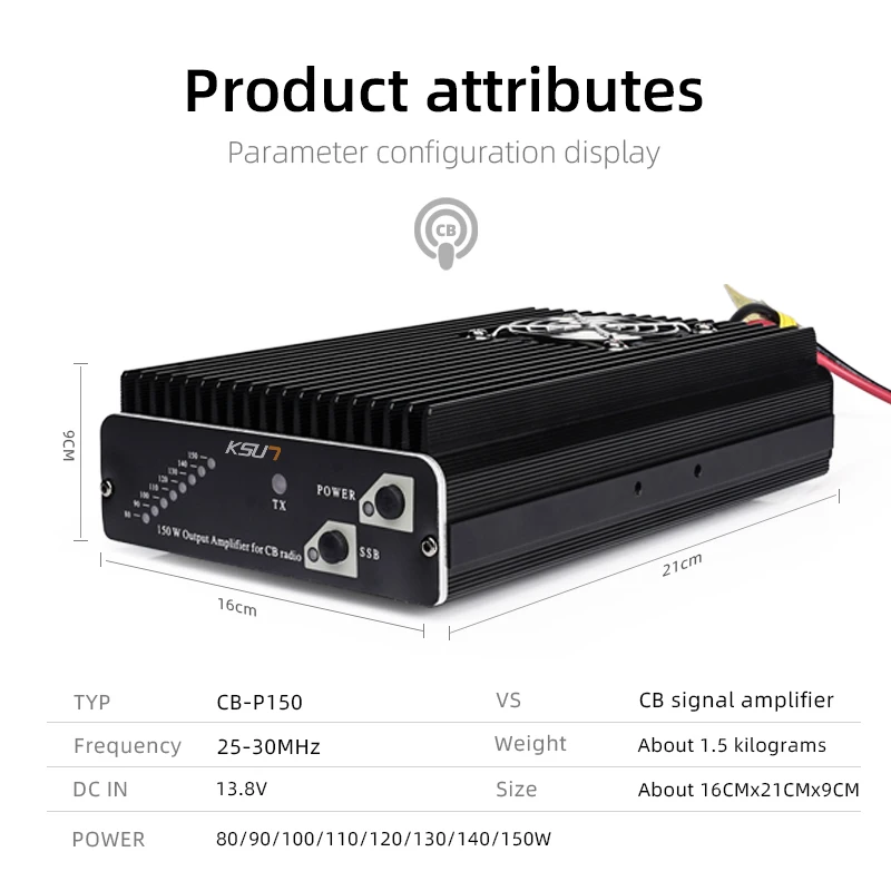 KSUN CB-P150 CB Radio Amplifier SSB Radio Power Amplifier With 80W-150W High Power