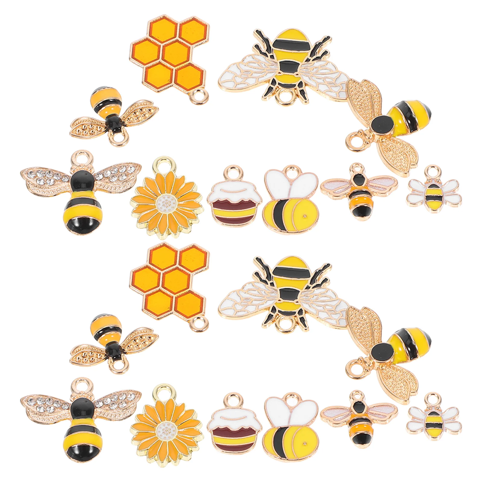 

20Pcs Bee Charms Enamel Alloy Honeycomb Pendants for DIY Jewelry Making Necklace Bracelet Earrings Bee Charms Bulk
