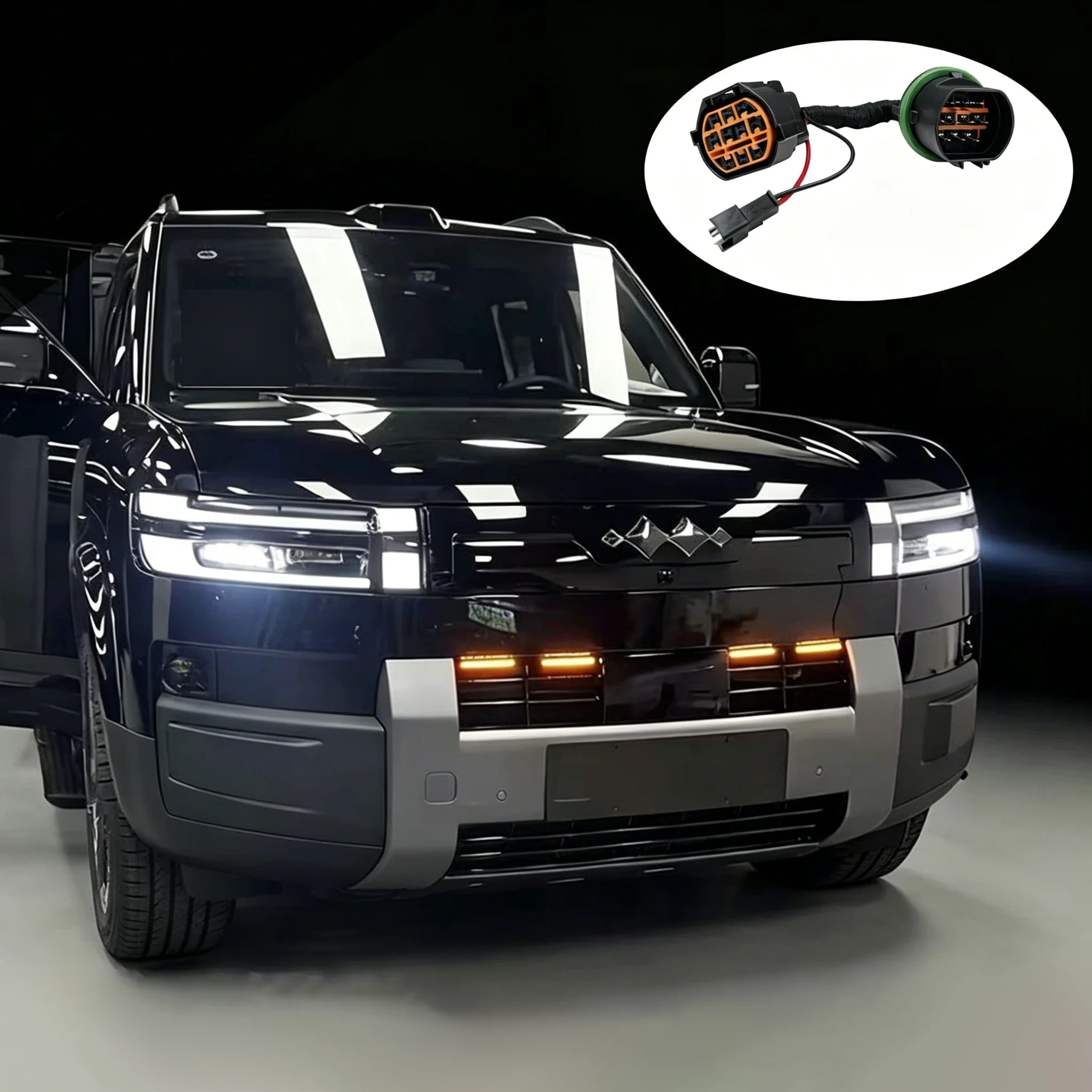 

For BYD 2025-2026 Formula Leopard T7 modified grille decorative light universal warning light LED daytime running light 12V