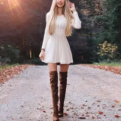 Knit Sweater Dress Women O-neck Sexy Long Sleeve Loose Party Work Harajuku Francais Autumn Winter Vestido Streetwear Sweater