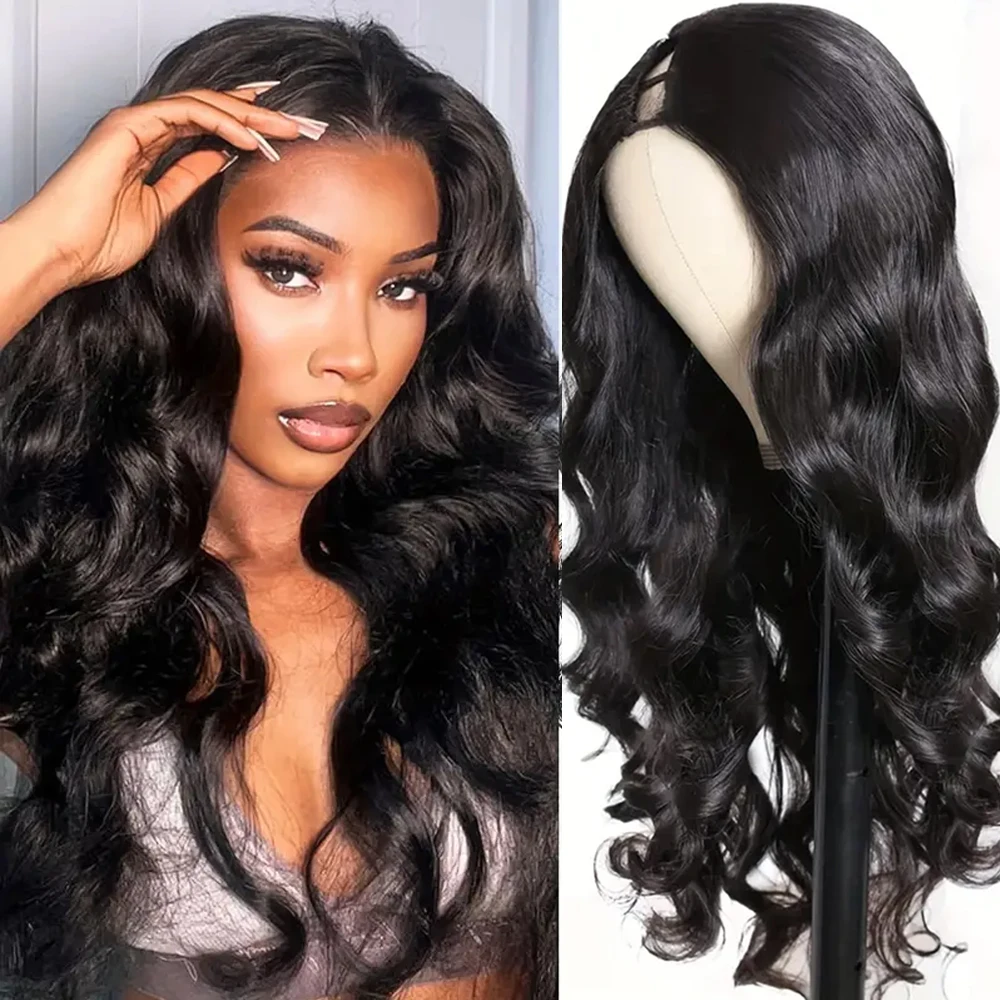 

V Part Wig Brazilian Body Wave Human Hair 32inch No Leave Out Curly Human Hair Wigs For Women Cheap On Sale Upgrade U Part Wig