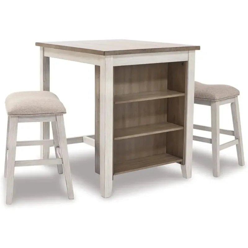 

Skempton 3 Piece Counter Height Dining Set, Includes Table and 2 Barstools, Whitewash