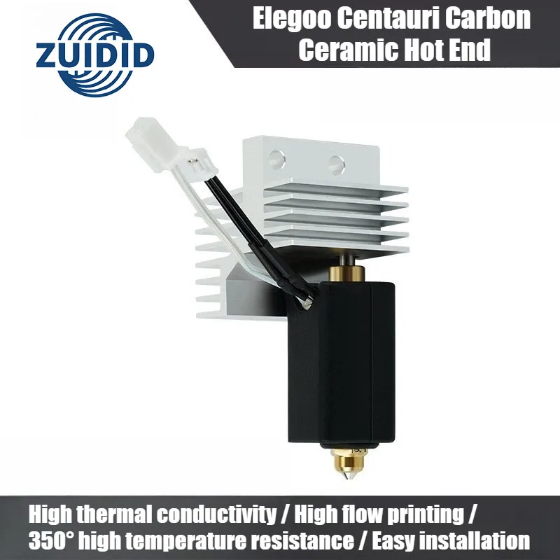 

ZUIDID 3D Printer Accessories Elegoo Centaurl Carbon Ceramic Hot End Dual-Metal Nozzle 0.4mm Assembled Extruder Hotend Kit