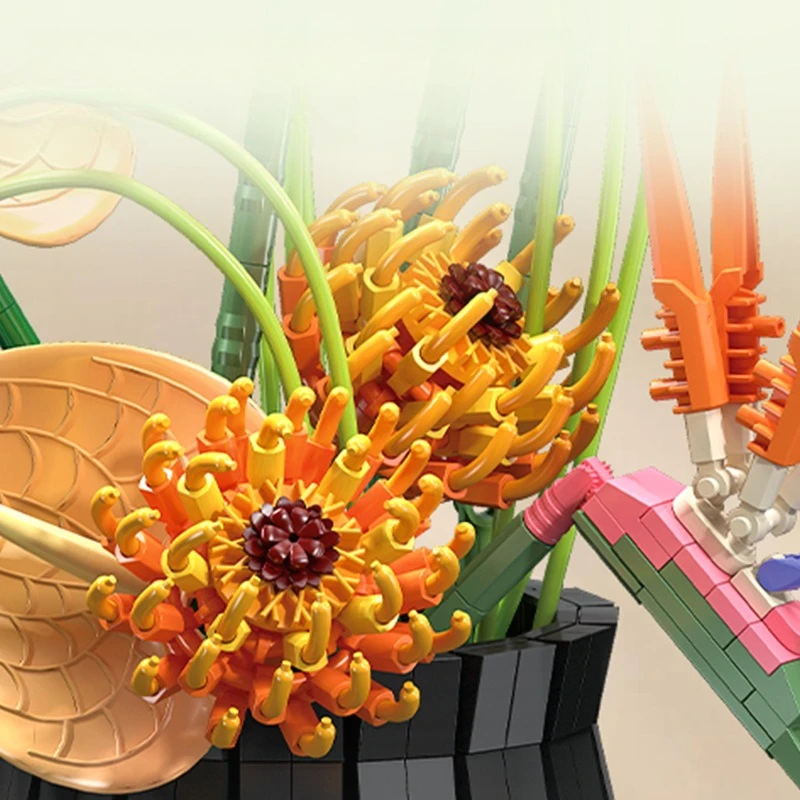 Tropical Bird‑of‑Paradise Flower Building Blocks Realistic Plant DIY Model Home Desktop Decor Collectible Hobby Ornament Gift view 4