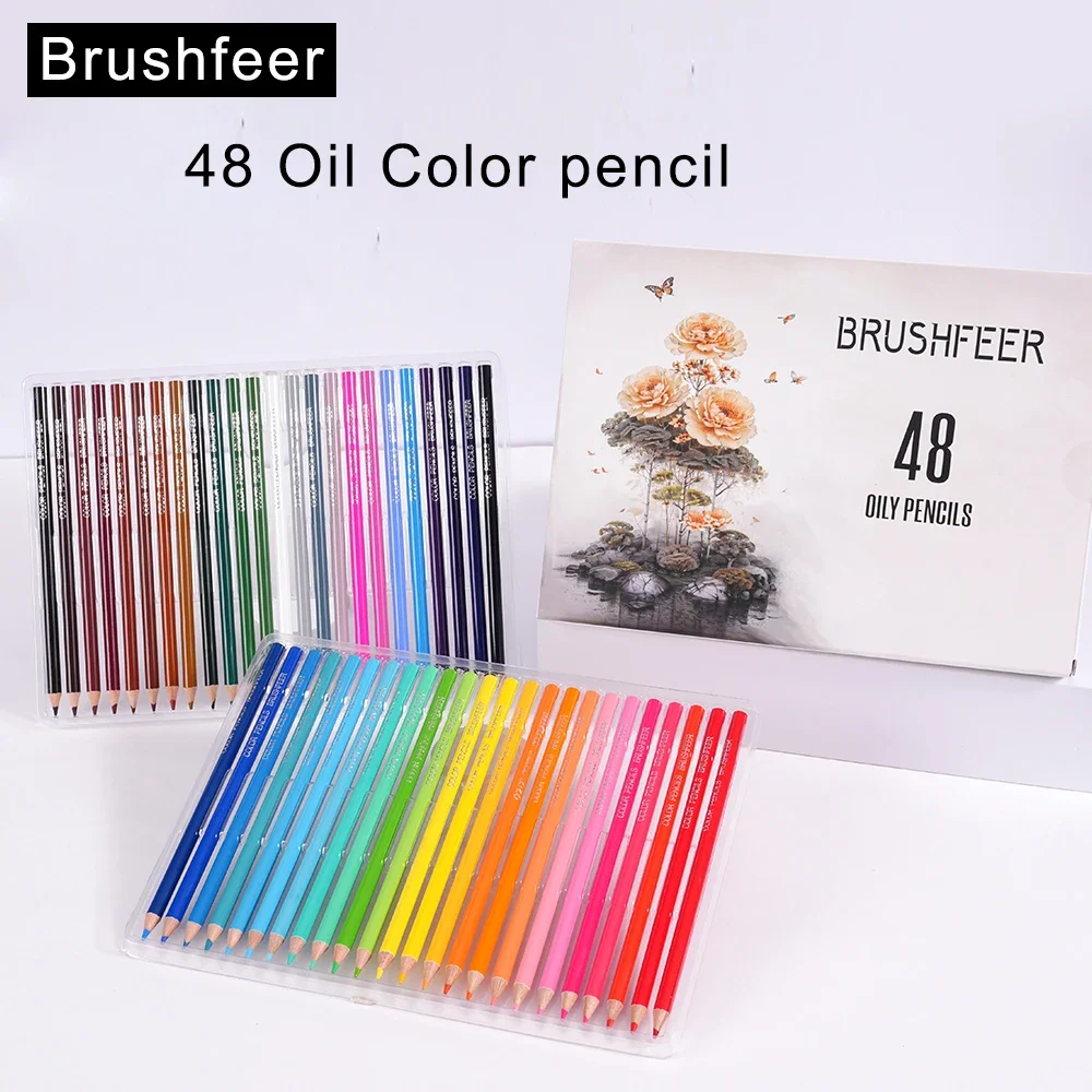 Brushfeer 48 Colors Pencil Set Professional Grade Drawing Coloring Pencils Soft Core Art Supplies for Artists Students