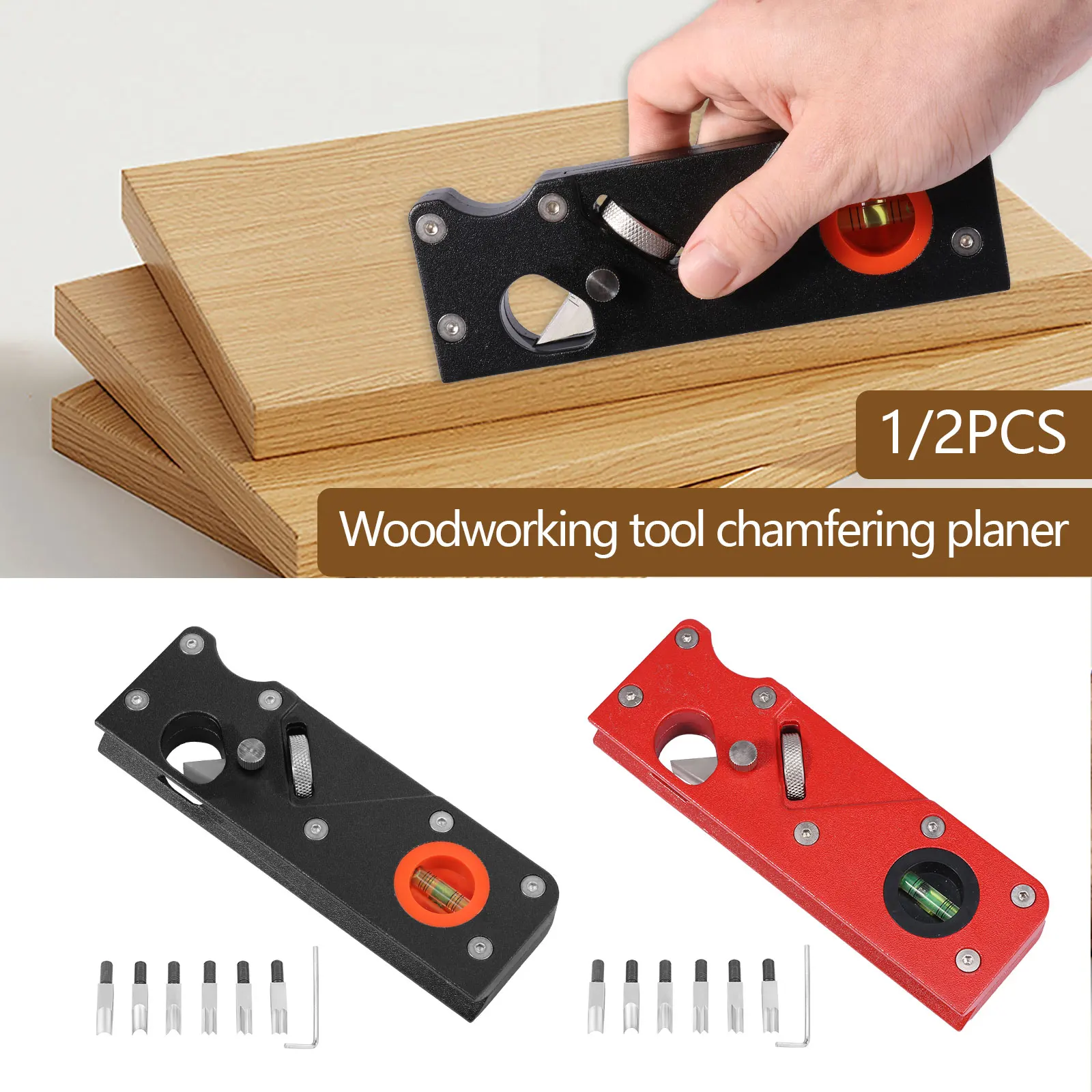 

Chamfer Plane Adjustable Woodworking Hand Planer with 6 Cutter Head Efficient Wood Chamfer Plane for Professional Woodworker
