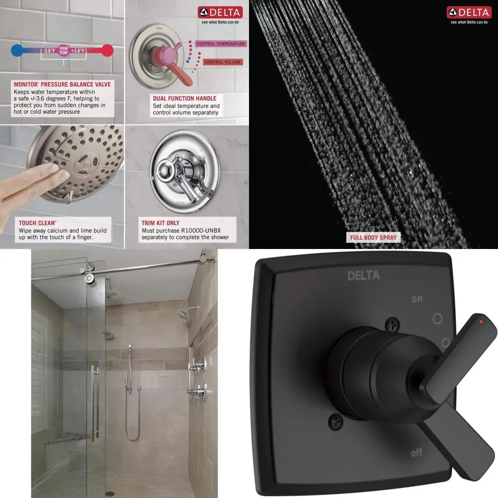 

Dual-Function Trim Kit, Matte Black, 2-Handle Set for Shower Faucet System, T17064-BL (Not Included)