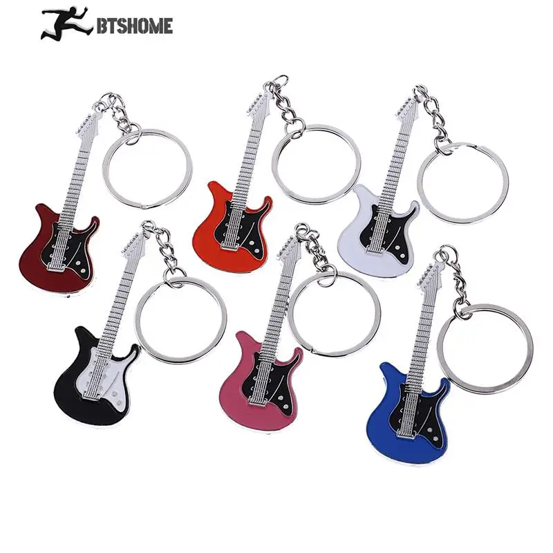 1PC Creative Metal Electric Guitar Mini Keychain Key Chain Key Ring Can Be Given As A Small Gift To Friends