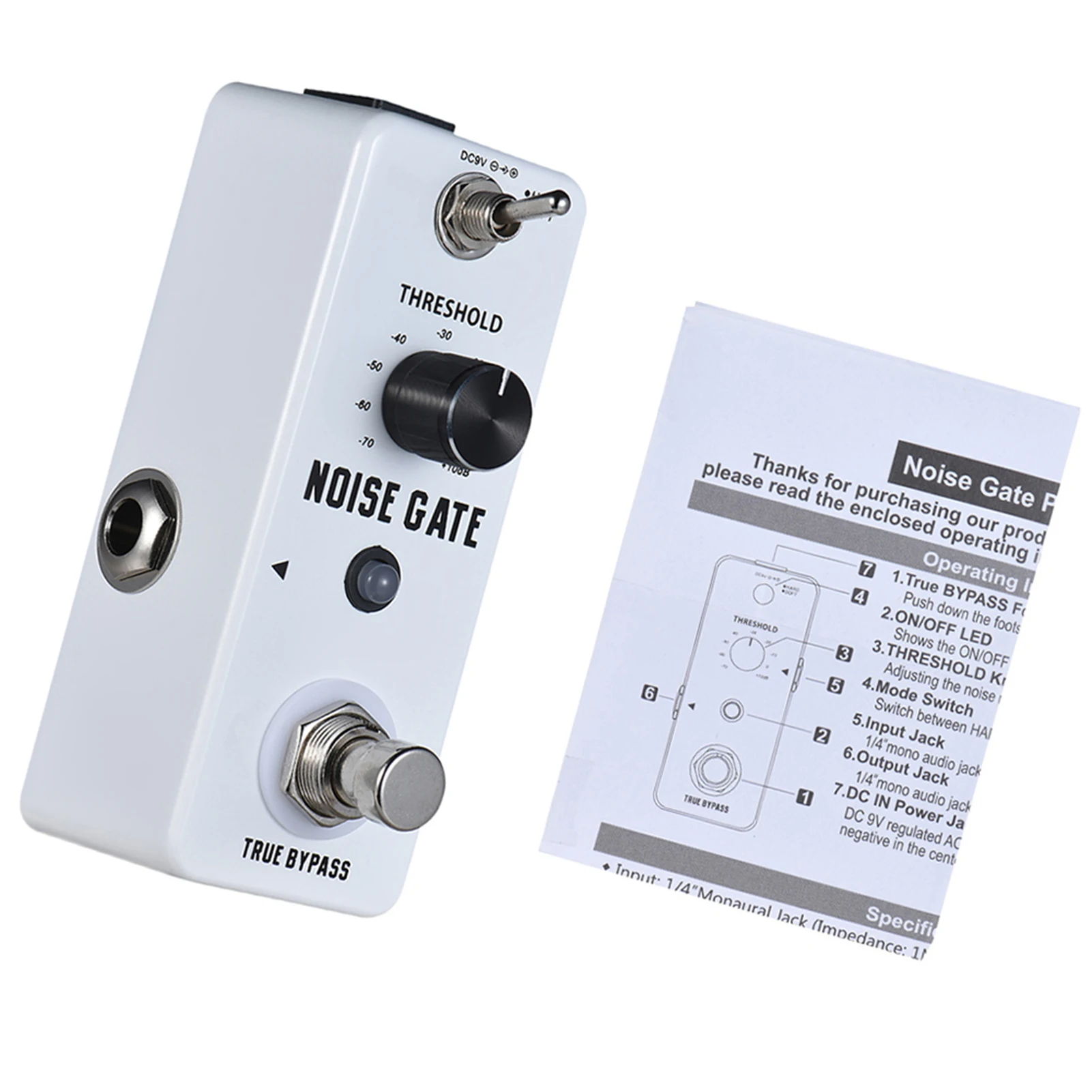 

Педаль для гитары Rowin Noise Gate с функцией шумоподавления, 2 режима, алюминиевый корпус, True Bypass, педаль для снижения шума на гитаре.