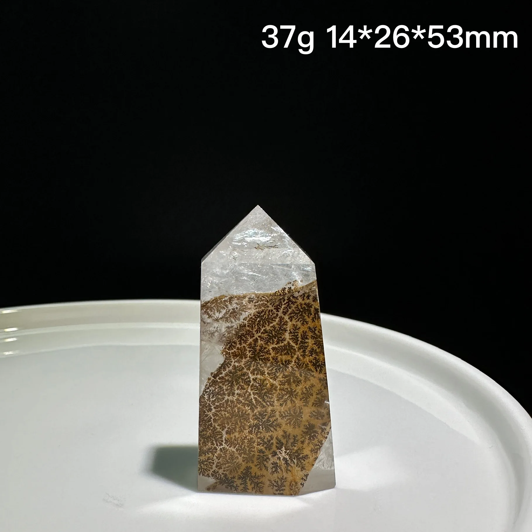 

Natural Crystal Tower Pyrolusite Tree Landscape Clear Quartz Wand Point Reiki Healing Stone Gift Home Decor Obelisk