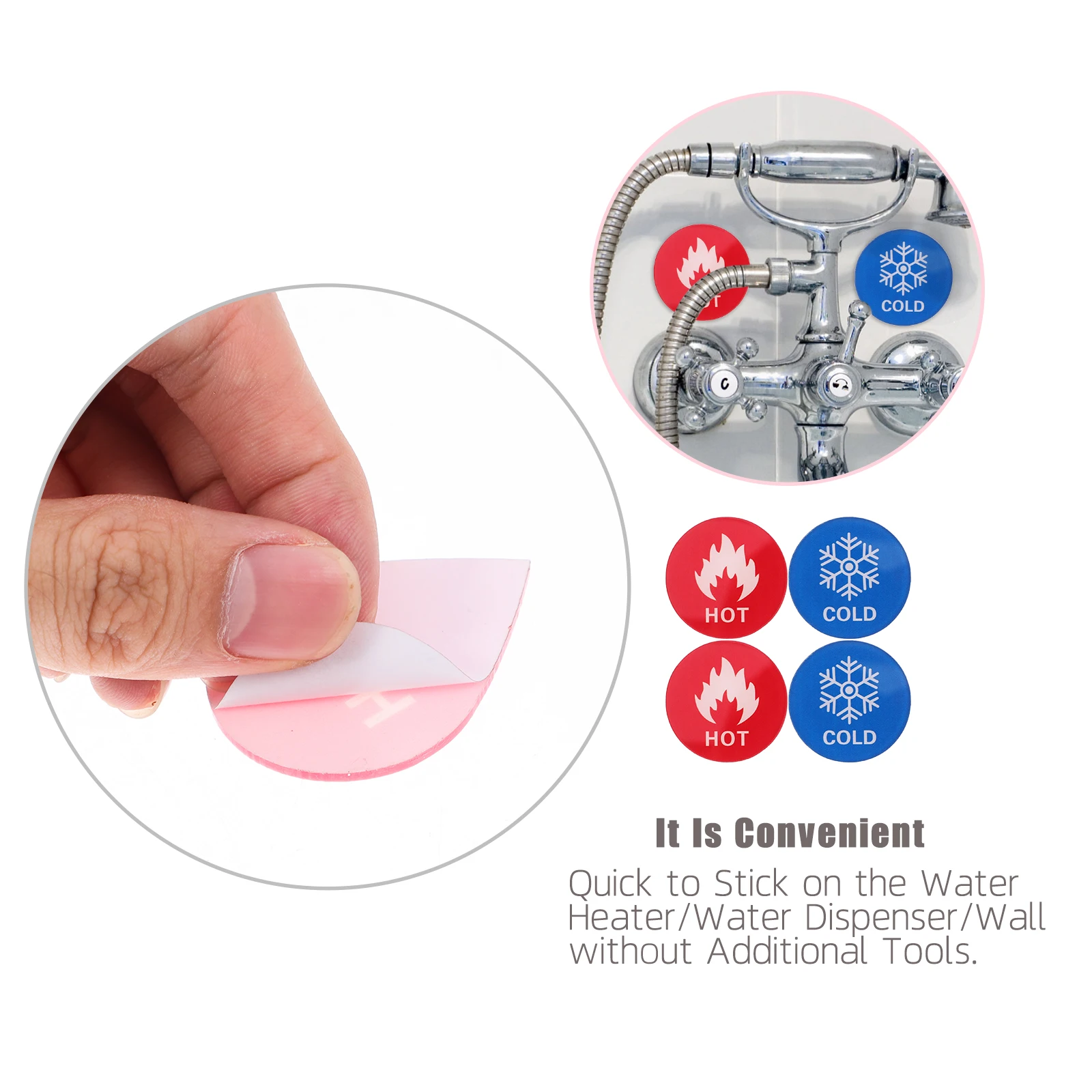 

6 Pairs Cold Hot Water Signs Acrylic Faucet Labels Bathroom Hotel Dormitory School Stickers Temperature Differentiation