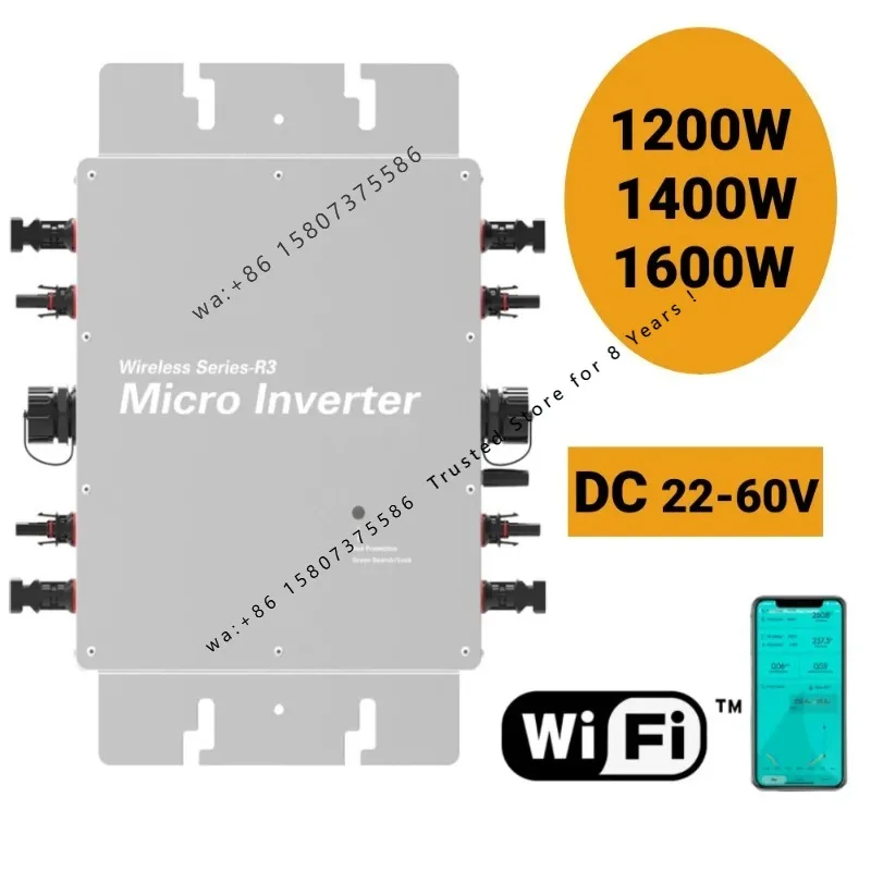 New Version Intelligent Solar Inverter 1400W Wifi Monitoring Metering and Communication Gird Connected Inverter WVC1400