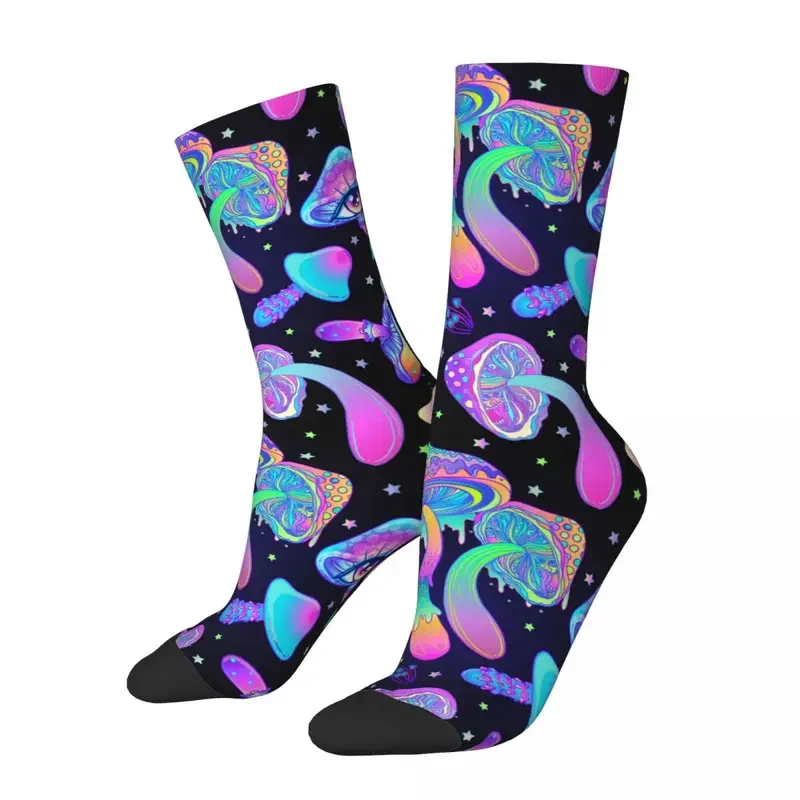 

Y2K Autumn Winter Fashion Men'S Women'S Magic Mushrooms Psychedelic Breathable Skateboard Socks