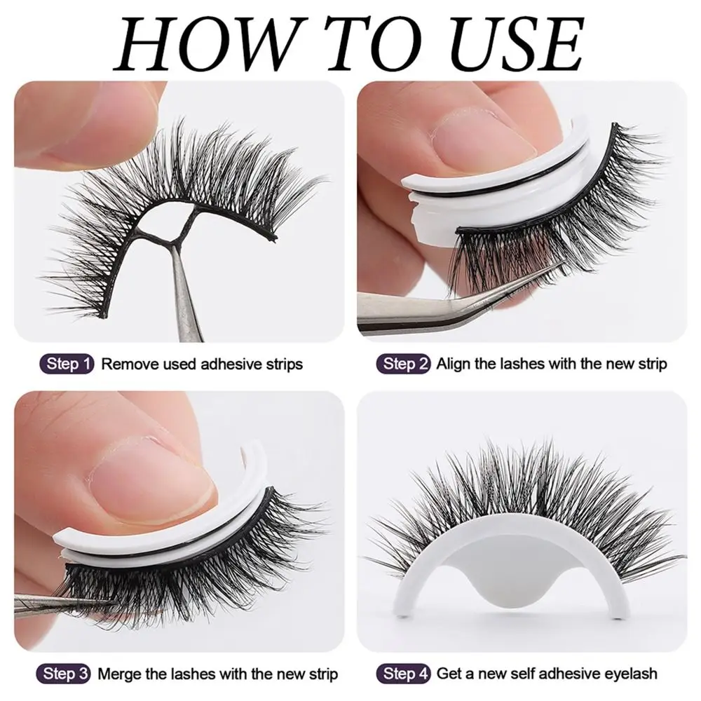 5 paar natuurlijke look zelfklevende wimpers natuurlijke korte zwarte band kattenwimpers geen lijm nodig 6-12 mm