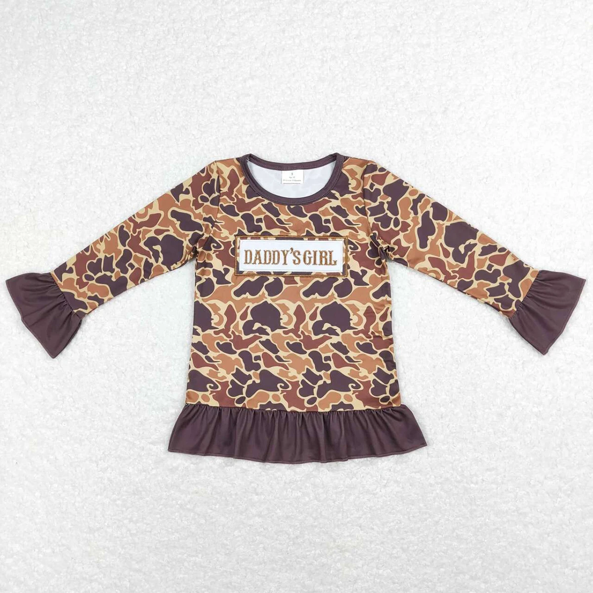 Wholesale Children Camo Embroidery Tops Toddler Pullover Long Sleeves Mama\'s Boy Girl Shirt Kids T-shirts Matching Clothing