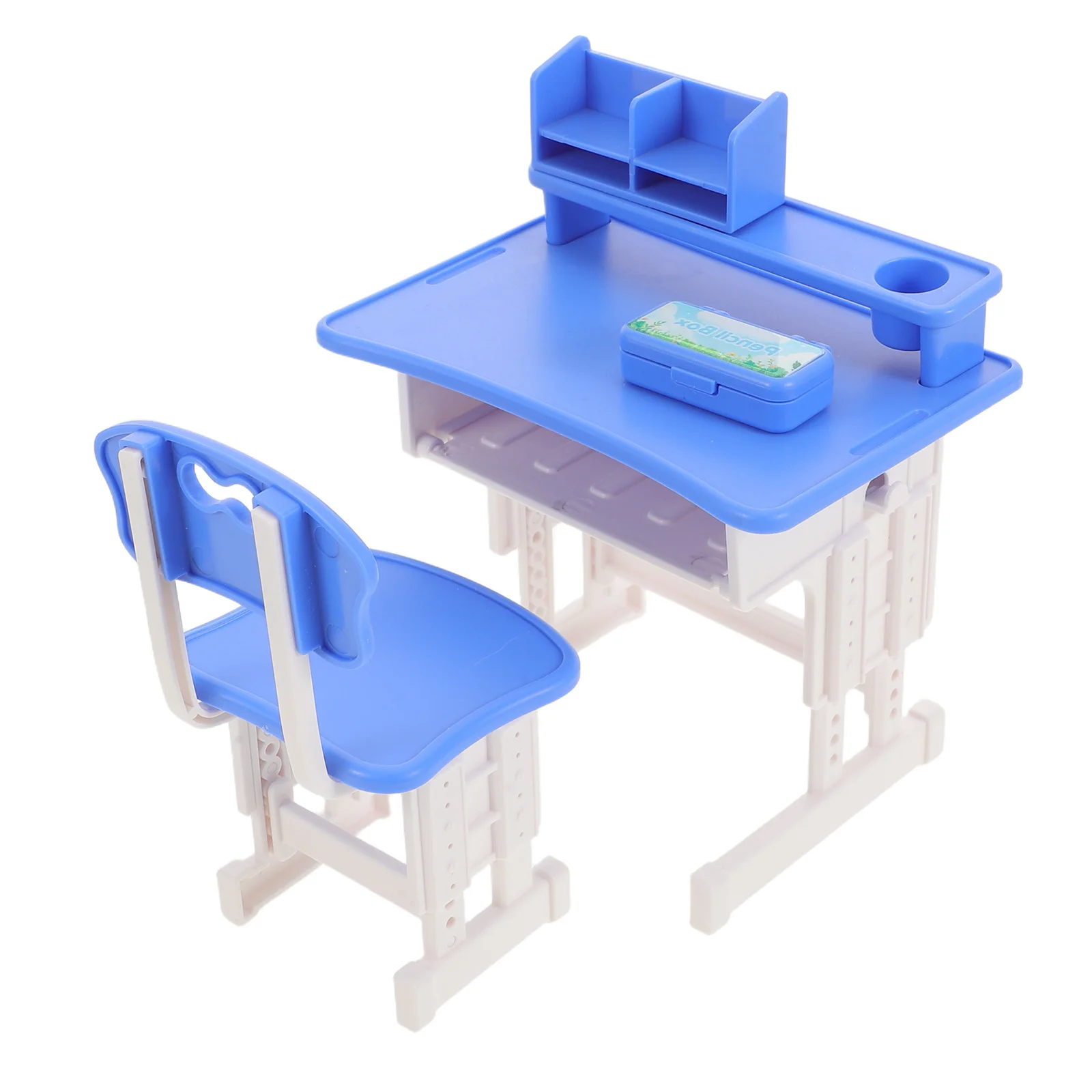 

1Set Miniature School Desk Chair Set Realistic Classroom Furniture Dollhouse Supplies Mini Accessories for Creative Play