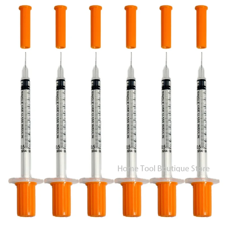 50pcs/lot 1ml 0.5ml 29G 30G 31G 32G Disposable Plastic Veterinary Syringe With Needles Pet Animal Dog Cat Syringe