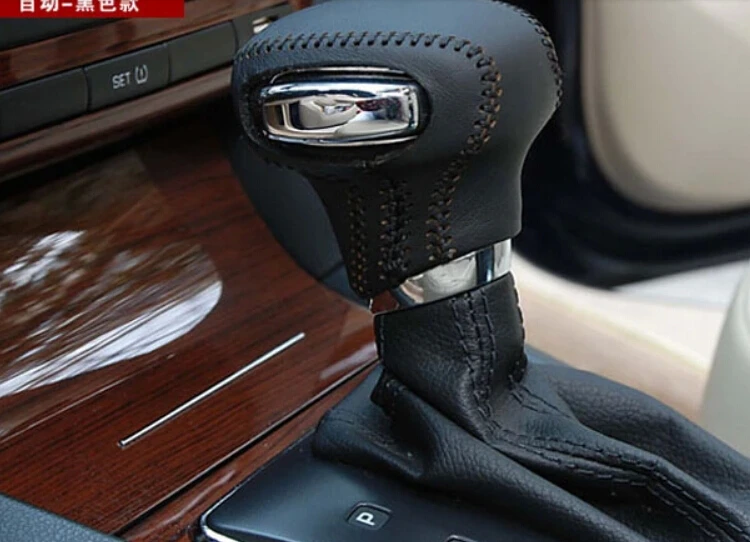 Car Hand-Sewing Gear Stick genuine Leather Sheath Cover for Skoda Octavia Superb Fabia Superb Automatic Transmission